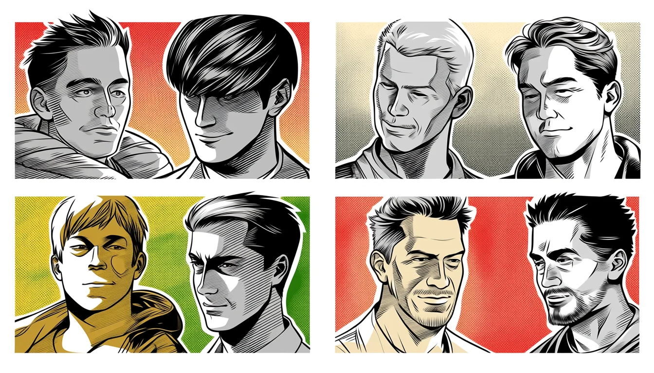 Original adult editorial illustration for ASWD56425CSA: Reading an Old Comic Key